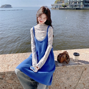 8601款小碎花蓝色两件套套装P120 198图片