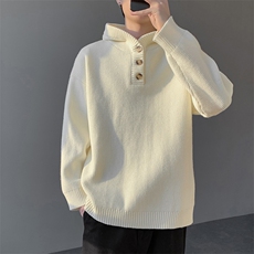 秋冬连帽针织毛衣男慵懒风套头线衣外套宽松，男装针织衫/毛衣，星座1206（原A206）