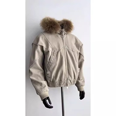 拉链重磅棉服夹克男女短款水洗外套连帽上衣水洗宽松版LF996P220，男装夹克，电商D256-2(原A064-2)