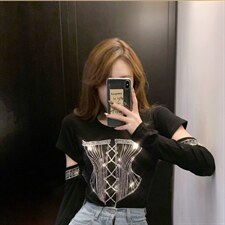2021春装新款韩版修身圆领长袖打底衫网红显瘦内搭洋气T恤上衣女，女装T恤，潮品会