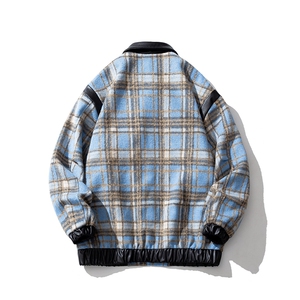 白底成分100%聚酯纤维辅料小香风拼皮大码M-5XL夹克男JK77921P75图片