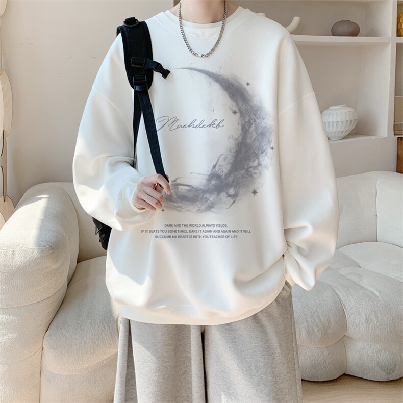 已注册/华棉内景秋冬宽松圆领卫衣男复古休闲WY00713/P35加绒P45,男装卫衣,电商B316