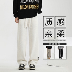 加绒裤冬季加厚直筒秋季抽绳休闲裤X1881-常规特批-45加绒特批55，男装休闲裤，星座718