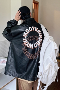 CityBoy鳄鱼纹皮衣男大码潮美式皮夹克男JK7815P90控128图片