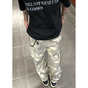 迷彩工装裤男女高街嘻哈牛仔裤伞兵裤阔腿直筒休闲裤子 KA721图片