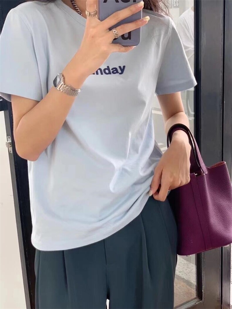 【】字母烫图T恤，女装T恤，里奈(5F)