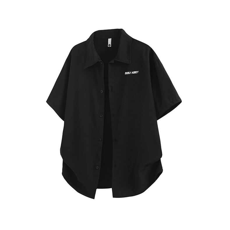 抖音得物高品质夏季冰丝休闲衬衫美式垂感宽松衬衫短袖ADT2102，男装T恤，电商A443