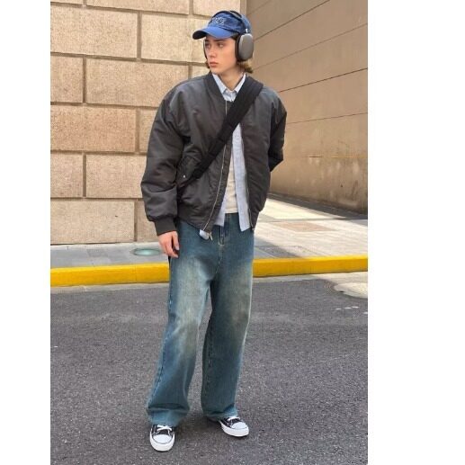 慵懒美式飞行员夹克外套男春秋潮流原宿百搭新款时尚气质文艺简约,男装夹克,星座506A