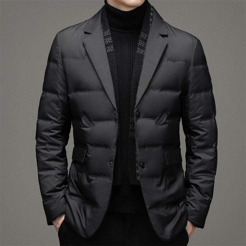 2023冬季新款加厚保暖西装羽绒服中青年商务休闲男士白鸭绒外套,男装羽绒服,电商B212（原钱塘6029）
