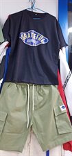 2021新款男士一套夏装青少年休闲宽松帅气短袖t恤套装，男装套装，星座1804