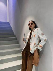 早春新品高级印花海螺西服外套，女装，AUDREY WANG