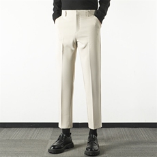 小西裤男士直筒修身抗皱免烫休闲裤垂感英伦九分西装裤子男K13，男装休闲裤，星座1116A-2（原606A-1）