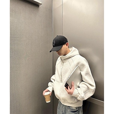 抖音得物高品质二开26春装重磅宽松结构拉链设计高领连帽卫衣W76，男装卫衣，电商A486