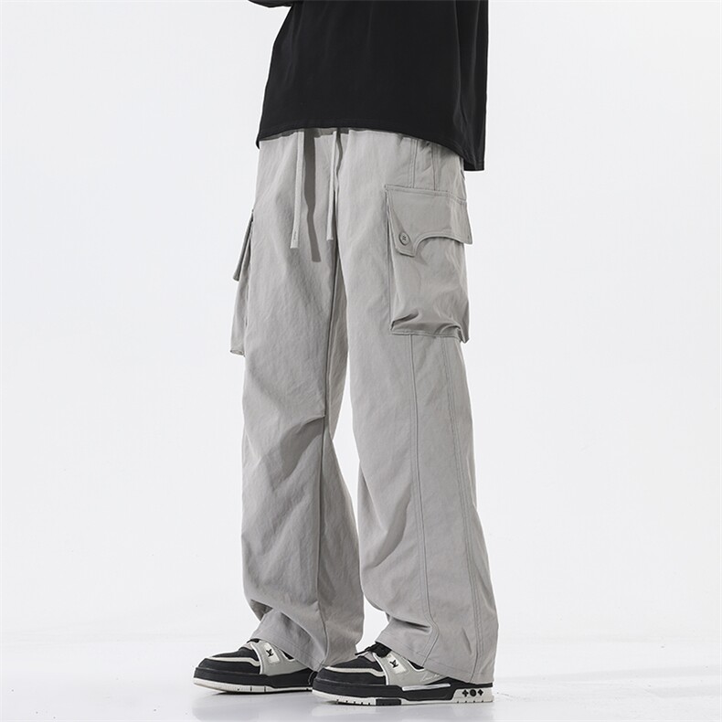 【现货】秋季美式户外工装裤冲锋裤松紧腰宽松阔裤休闲裤8015-P46，男装工装外套，星座1006-1