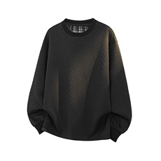 2026春季新款港风内景没打肌理感圆领卫衣M-5XHW26180-特P25，男装卫衣，电商A022
