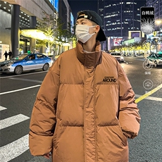 港风冬季新款立领白鸭绒羽绒服男潮宽松印花YR6191P195控258，男装羽绒服，电商A268A