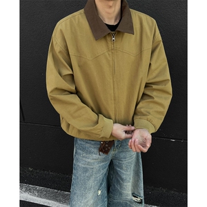 美式工装夹克水洗帆布翻领外套男 xh90-特p80图片