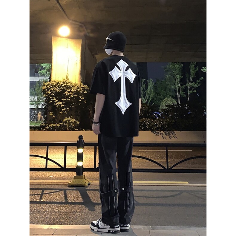 B221 美式ins高街暗黑系小众拉链直筒牛仔裤 LK23073-P65 控88图片