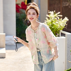 重工刺绣防晒衣短外套2025夏季新款，女装短外套，美沁