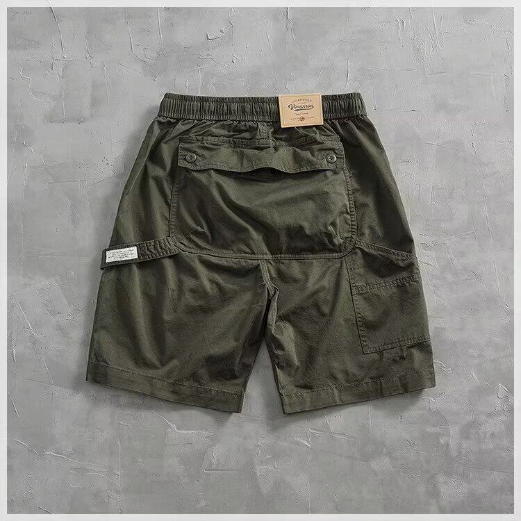 宽松潮款工装短裤男纯棉梭织夏日休闲中裤机能青年高街潮流五分裤,男装牛仔裤,星座506A