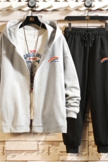 TK6064-P85开衫连帽卫衣套装男运动套装两件套砖墙挂拍，男装卫衣，电商A040A