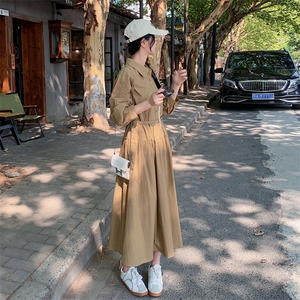 法式衬衫连衣裙女士中长款图片