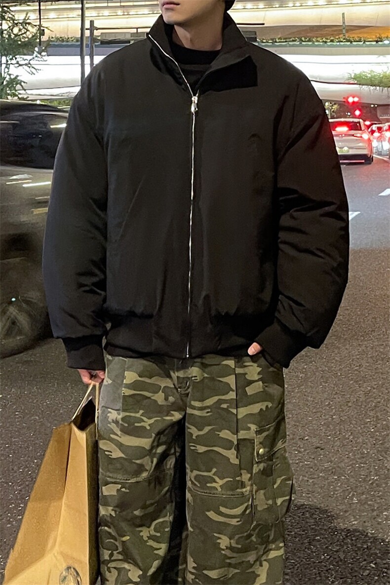冬季外景新款夹克棉服潮牌情侣立领棒球服男宽松大码MF00373/P120,男装夹克,电商B316