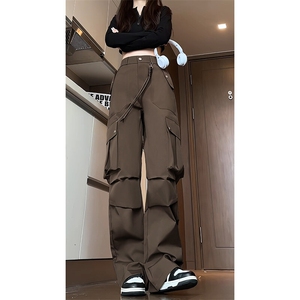 特批P40无差价秋季户外防泼水冲锋裤男美式机能工装阔腿长裤K1449图片