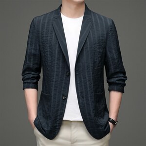 小西装外套男春秋季新款轻熟风宽松垂感休闲正装西服男士套装潮图片