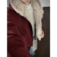 现货螺纹拼接座山雕棉服美式连帽重磅情侣外套A170-M911-P138，男装棉衣，电商A170