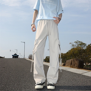 8XL-M 工装裤男冰丝垂感降落伞速干休闲阔腿美式运动裤夏K9134P48图片