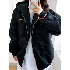 【有货】DKY3042-批60原版做工刺绣纯棉华棉复合薄款卫衣外套，女装短外套，星座603-2