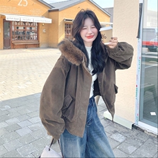 新款！麂皮绒兔毛内胆！2B188-9520-P235-K358，女装棉衣/棉服，2B188