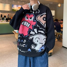 针织衫男士韩版潮流提花帅百搭2024冬季ins新款没有外套MZ696-P55，男装针织衫/毛衣，星座412-3