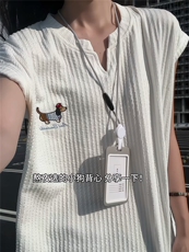 XZ809A/BSS03/特P24/控48肌理感腊肠狗绣花背心T恤，男装背心/马甲，星座809A(原222-1)