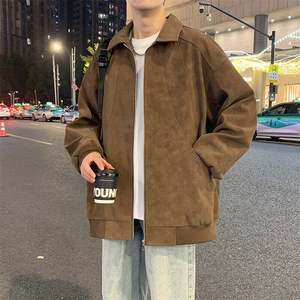 2025春季新款皮衣夹克男青少年学生潮流麂皮外套图片