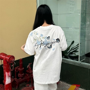 万针全刺绣解构设计260克重磅双纱纯棉高品质美式高街短袖T恤特35图片