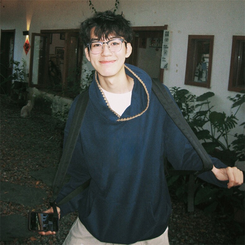 抖音得物高品质二开25秋冬美式重磅宽松纯色连帽贝壳刺绣卫衣W63,男装卫衣,电商A486-1