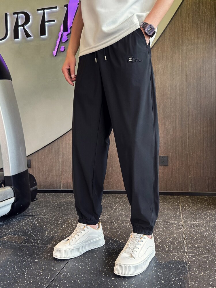 BK68206P4868夏季垂感凉感冰丝裤男裤子休闲裤社会小伙店主,男装休闲裤,电商B340