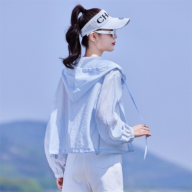 衣女新款薄款透气轻薄连帽开衫多巴胺外穿通勤外套女2026夏季外套,女装防晒衣,靓衣阁