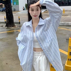 TC485-P45港风ins宽松衬衣潮流百搭休闲长袖衬衫，女装衬衫，星座617A-2