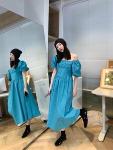 夏季韩系彩色长裙图片