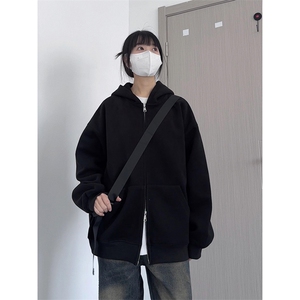 抖音得物品质二开26春装男女美式高街结构双拉链开衫卫衣外套图片