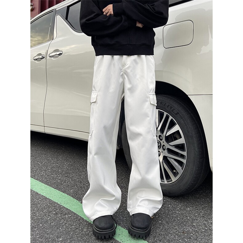 2024新款vibe风黑色高街裤子男工装机能白色休闲裤现货W8200-P46,男装休闲裤,星座512-3