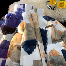 XZ-230-1MY703平铺简约轻奢百搭水墨涂鸦休闲立领面包服P118控158，鞋类箱包手腕包，星座230-1