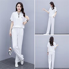 2025夏季新款简约气质减龄时尚休闲百搭舒适显瘦两件套，女装套装/套裙，凯瑟曼