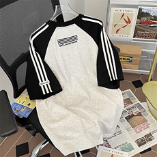 C334-P37夏季美式vintage插肩袖上衣2024新款撞色短袖T恤男现货，男装T恤，星座512-6