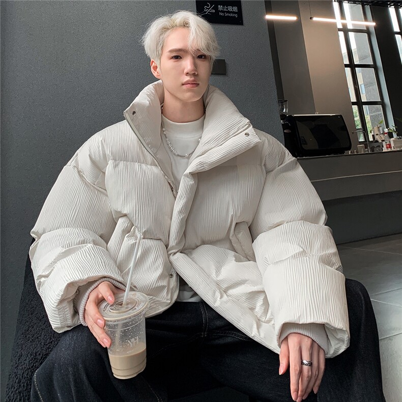 2026冬季新款休闲韩版宽松棉服外套男士潮流情侣立领棉衣MY98，男装棉衣，电商C307