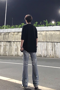 夏季美式高街ins小众破洞牛仔裤货号K755P6578图片