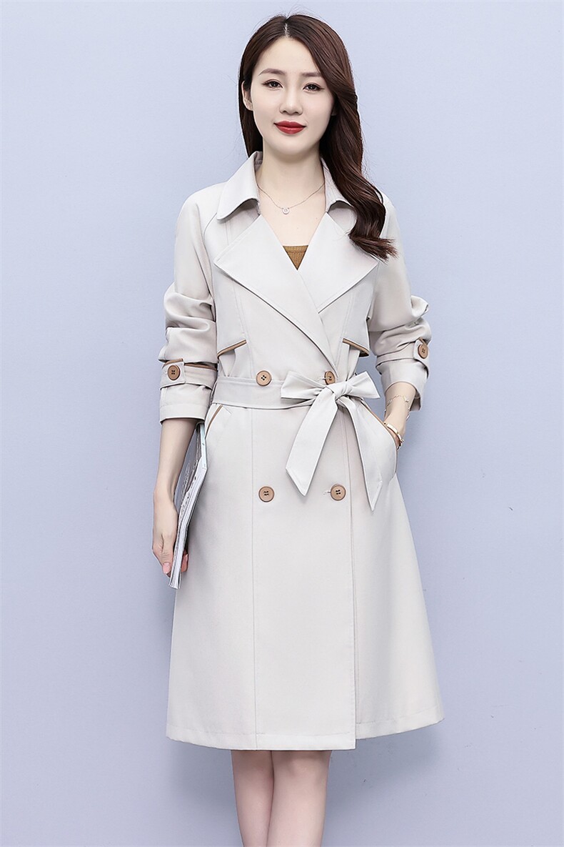 高级感气质风衣外套女中长款2023春秋新款收腰显瘦英伦风百搭大衣,女装风衣,姿衣坊